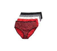 Ulla Popken Midislips, 5er-Pack, Spitzendruck/Einfarbig, Pantalons Femme, Salsa,