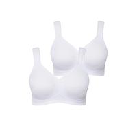 Ulla Popken Mikrofaser-BH, 2Er Pack Cup C-D Soutien-Gorge, Blanc Neige, 145E Femme