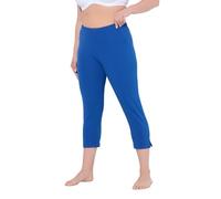 Ulla Popken Pantacourt pour Femme, Grandes Tailles, Longueur 7/8, Taille élastique, jusqu'à la Taille 66/68, Lac Profond., 56W / 32L