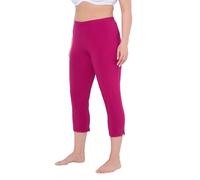 Ulla Popken Pantacourt pour Femme, Grandes Tailles, Longueur 7/8, Taille élastique, jusqu'à la Taille 66/68, Fuchsia, 61W / 32L