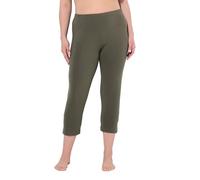 Ulla Popken Pantacourt pour Femme, Grandes Tailles, Longueur 7/8, Taille élastique, jusqu'à la Taille 66/68, Gris, 32W / 32L