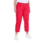 Ulla Popken Pantalon Cargo 7/8, retroussable, 4 Poches Rouge 50 720673 57-48