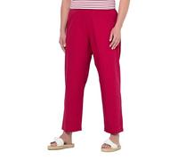Ulla Popken Pantalon Chino Rubis pour Femme - Grandes Tailles - Taille 7/8 - Taille élastique - Jambe Large et Droite, Framboise foncée, 42W / 32L
