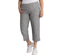 Ulla Popken pantalon court en lin 7/8 pour Femme Blau (Nachtblau 14) FR: 46 (Taille fabricant: 44)