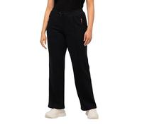 Ulla Popken Pantalon de Jogging à Rayures réfléchissantes, Noir, 48-50 Femme
