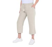 Ulla Popken Pantalon en Lin 7/8, Naturel, 52-52 Femme