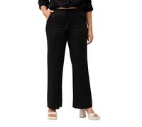 Ulla Popken Pantalon en Lin, Noir, 47W x 32L Femme