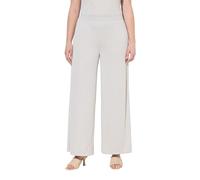 Ulla Popken Pantalon Marlène pour Femme, Jambe Droite, Taille élastique, Jersey côtelé, Jambe Droite, Taille élastique, Jersey côtelé, Gris Beige., 36W / 32L