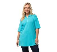 Ulla Popken Poloshirt, Samtband-Knopfleiste, Regular, Halbarm T-Shirt, Theodore River (Ersatzfarbe), 68-70 Femme