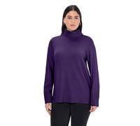 Ulla Popken Pull à col roulé, Larges Poignets côtelés, Manches Longues Sweater, Violet Profond, 52-54 Femme