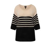 Ulla Popken Pull à Rayures 830564 Over, Noir, 56/58 FR Femme