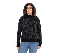 Ulla Popken Pull avec Incrustation de Lettres Sweater, Noir, 56-58 Femme