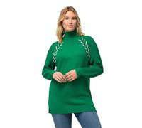 Ulla Popken Pullover Mit Kontrastnähten Pull-Over, Vert Émeraude, 52-54 Femme