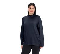 Ulla Popken Pullover, Stehkragen, Langarm, Rippbündchen Pull-Over, Marine, 56-58 Femme