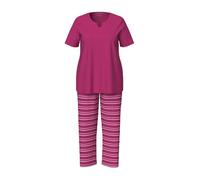 Ulla Popken Pyjama à Rayures 830405 Ensemble de Pijama, Fuchsia, 48-50 Femmes