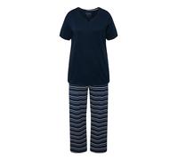 Ulla Popken Pyjama à Rayures 830405 Ensemble de Pijama, Noir, 46-48 Femmes