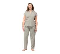 Ulla Popken Pyjama, col Chemise Ensemble de Pijama, Noir, 50-52 Femmes
