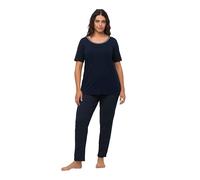 Ulla Popken Pyjama, Dots Ensemble de Pijama, Nachtblau, 56-58 Femme