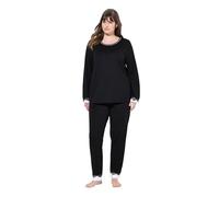 Ulla Popken Pyjama en Dentelle pour Femme Noir 54/56, Noir