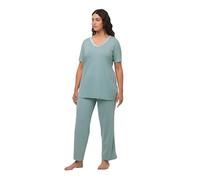 Ulla Popken Pyjama, Satin Trim Ensemble de Pijama, Minze, 48-50 Femme