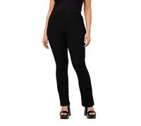 Ulla Popken Rippjersey-Hose, ausgestelltes Bein, Elastikbund Leggings, Noir, 48-50 Femme