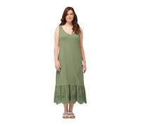 Ulla Popken Jersey Strap Dress with Embroidery Anglaise Robe, Sauge, 48-50 Femmes