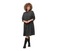 Ulla Popken Robe à Carreaux, Noir, 52-54 Femme