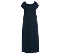 Ulla Popken Femme Grandes Tailles Robe smockée, Silhouette A, décolleté carré, Manches Courtes Bleu Marine 50+ 807665130-50+