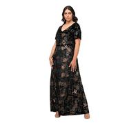 Ulla Popken Robe de Soirée en Velours Imprimé FoilPrint, Noir, 48-50 Femme