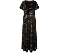 Ulla Popken Robe de Soirée en Velours Imprimé FoilPrint, Noir, 52-54 Femme