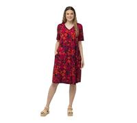 Ulla Popken Robe midi imprimée avec Bouton au Niveau du col 832018, Lilas, 56-58 Femme