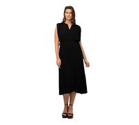 Ulla Popken Robe Plissée en Mousseline, Noir, 54 Femme