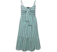 Ulla Popken, Robe rayée avec Cordon de Serrage pour Femme, Grande Taille, Ligne A, Vert, 60-62