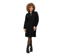 Ulla Popken Robe Sweat avec Col Troyer, Noir, 52-54 Femme