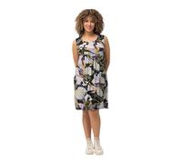 Ulla Popken Robe Swing avec imprimé, Noir, 60-62 Femme
