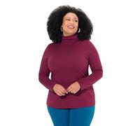 Ulla Popken, Rollkragen, Langarm T-Shirt, col roulé, Slim, Manches Longues, Baie foncée, 48-50 Femmes