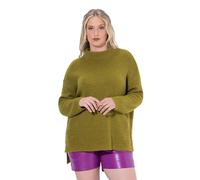 Ulla Popken Rollkragen Pullover Pull-Over, Vert Jaune Clair, 58-60 Femme
