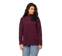 Ulla Popken Rollkragenpullover, breite Rippbündchen, Langarm Pull-Over, dunkle Beere, 60-62 Femme
