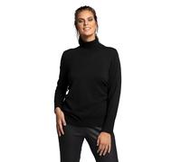 Ulla Popken Rollkragenpullover, breite Rippbündchen, Langarm Pull-Over, Schwarz, 60-62 Femme
