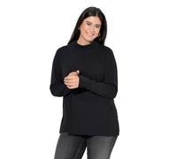 Ulla Popken Rollkragenshirt Rippe, Classic T-Shirts, Noir, 50-52 Femmes