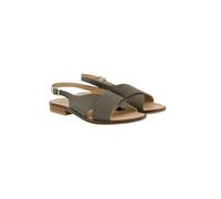 Ulla Popken Sandales en cuir pour femme - Sangle élastique au talon - Largeur H 795184, Gris, 44 EU Large