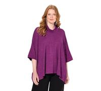 Ulla Popken Shirt, Glitzer-Effekt, Oversized, Rollkragen, Halbarm, Mûre, 58-64 Femmes