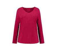 Ulla Popken Shirt Manches Longues, Rouge, 48-50 Femme