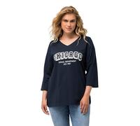 Ulla Popken Shirt mit Städte-Druck, Marine, 48/50 FR Femme