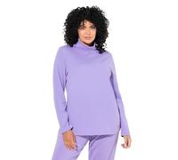 Ulla Popken Shirt, Rollkragen, Slim, Langarm Basique à col roulé, Bleu Lilas, 58-60 Femmes