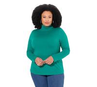 Ulla Popken Shirt, Rollkragen, Slim, Langarm Basique à col roulé, Émeraude Vert, 52/54 FR Femmes