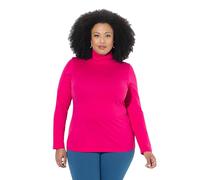 Ulla Popken Shirt, Rollkragen, Slim, Langarm Basique à col roulé, Rouge et Rose, 60/62 FR Femmes
