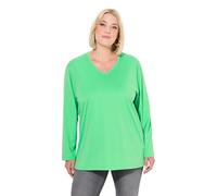 Ulla Popken Shirt, V-Ausschnitt, Relaxed, Langarm Maillot de Tunique, Vert Menthe, 62-64 Femmes
