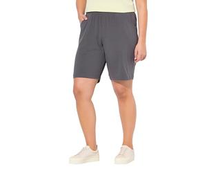 Ulla Popken Short en Jersey Grande Taille pour Femme - Grandes Tailles - Poches - Taille élastique - 818396, Gris Graphite, 56W / 32L