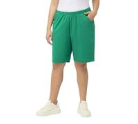 Ulla Popken Short en Jersey pour Femme, Poches, Taille élastique, émeraude, 40W / 32L